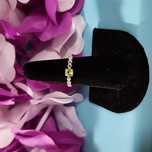Stunning Peridot gem stone set in a beautiful sterling silver 925 ring setting.